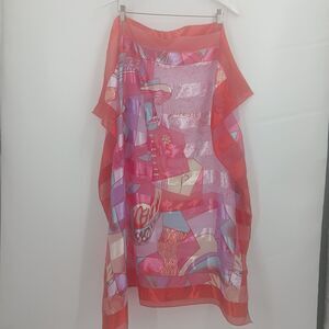 vintage pablo picasso silky satin pink and red art print cubism